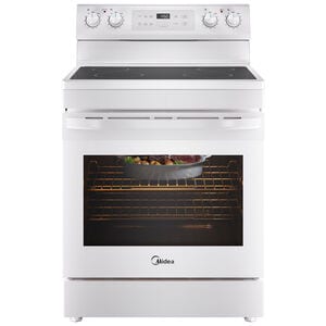 Midea 30 in. 6.3 cu. ft. Electric Range with Radiant Burners - White, White, hires