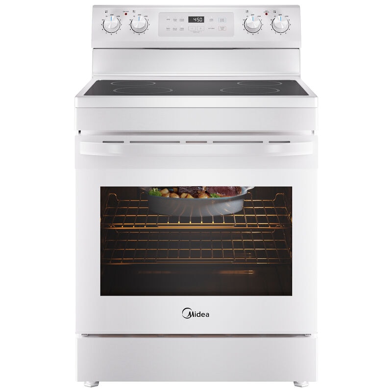 Midea 30 in. 6.3 cu. ft. Electric Range with Radiant Burners - White, White, hires