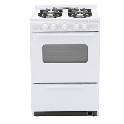 Premier 24 in. 2.9 cu. ft. Oven Freestanding Gas Range with 4 Sealed Burners - White | BJK5X0OP