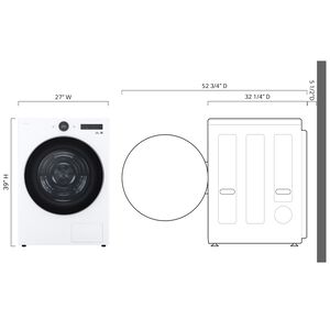 LG 27 in. 7.8 cu. ft. Smart Stackable Ventless Electric Dryer with Heat Pump & Sensor Dry - White, , hires