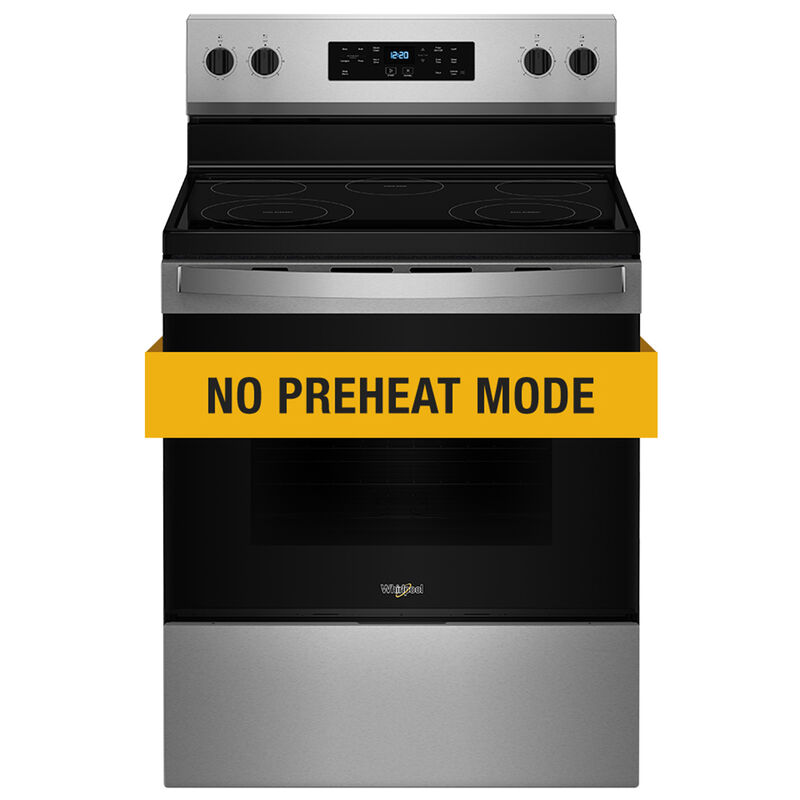 Whirlpool 30 in. 5.3 cu. ft. Freestanding Electric Range with 5 Radiant Burners - Stainless Steel, Stainless Steel, hires