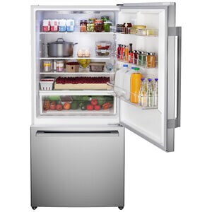Bosch 100 Series 33 in. 17.2 cu. ft Counter Depth Bottom Freezer Refrigerator with Ice Maker - Stainless Steel, , hires