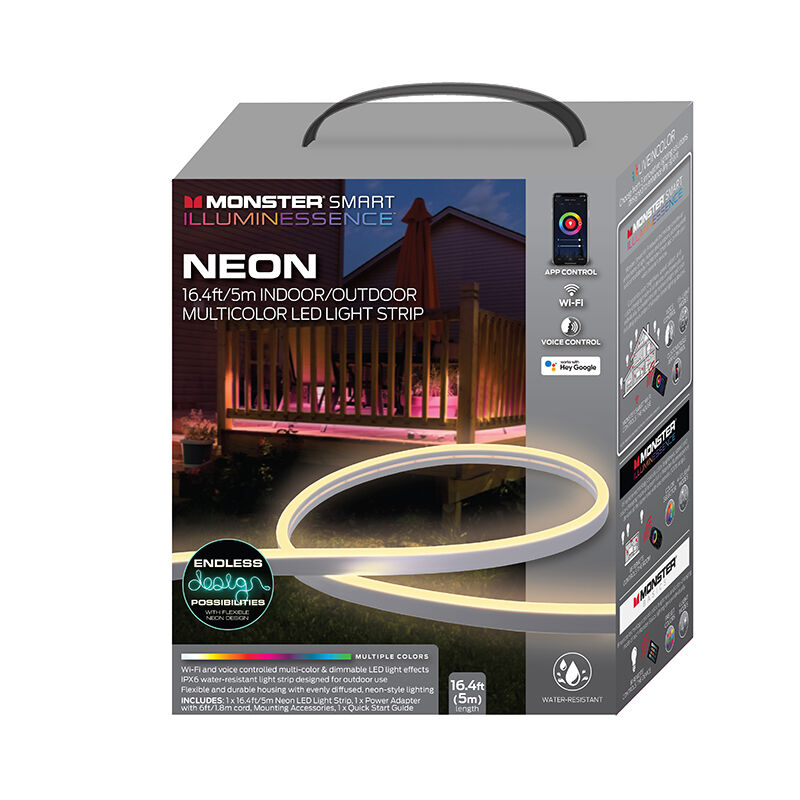 Monster Smart - Neon Smart Indoor/Outdoor Multi-Color LED Light Strip - 5m (16.4 ft), , hires