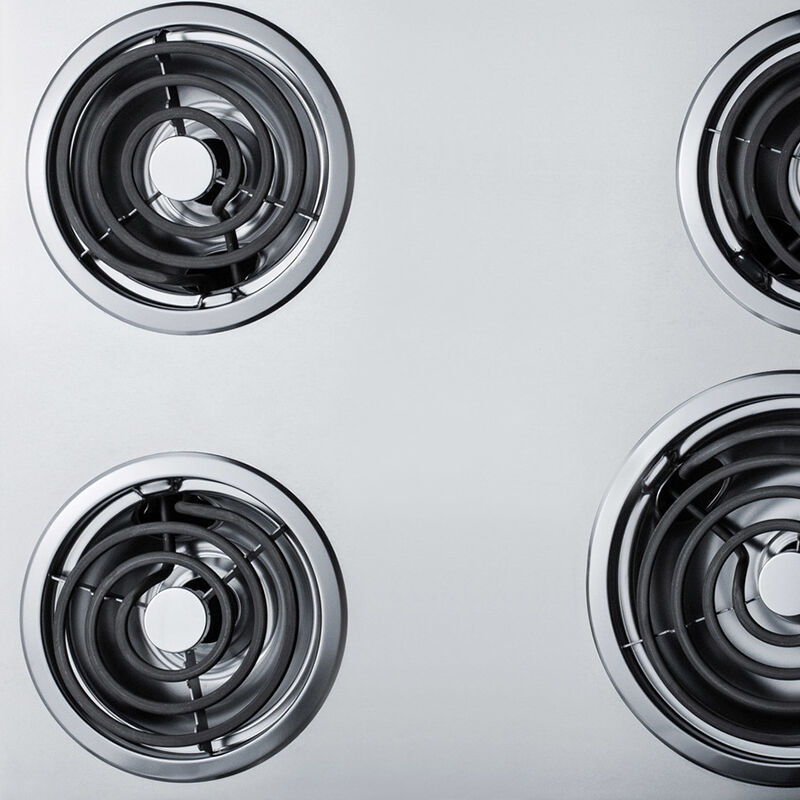 Summit 30 in. 4-Burner Electric Cooktop - Stainless Steel Look, , hires