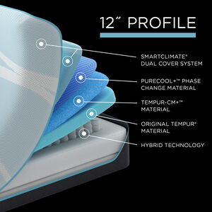 Tempur-Pedic ProBreeze 2.0 Medium Hybrid Split California King Size Mattress, , hires