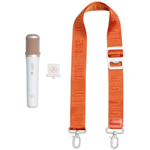 JBL Partybox On-The-Go 2 Plus Portable Party Speaker with Real-Time AI Vocal Removal, A Wireless Mic, Handle & Shoulder Strap - White, , hires