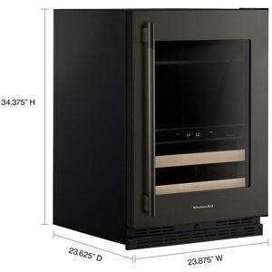 KitchenAid 24 in. Built-In/Freestanding 4.8 cu. ft. Compact Beverage Center with Adjustable Shelves & Digital Control - Black Ore, Black Ore, hires
