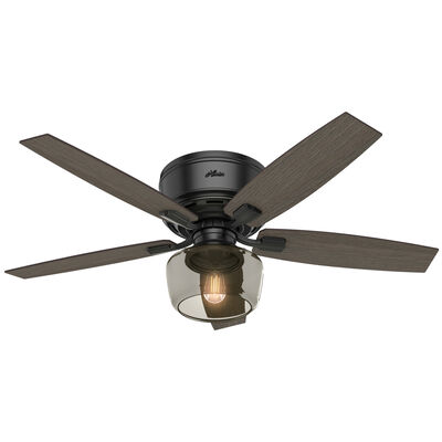 Hunter Bennett 52 in. Low Profile Ceiling Fan with LED Light Kit And Remote- Matte Black | 53393