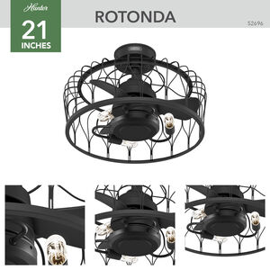 Hunter 36 in. Rotonda Ceiling Fan with LED Light Kit & Handheld Remote - Matte Black, , hires