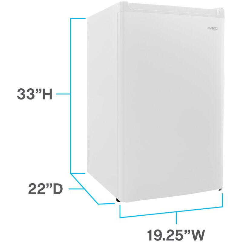 Avanti 20 in. 4.4 cu. ft. Mini Fridge with Freezer Compartment - White, White, hires