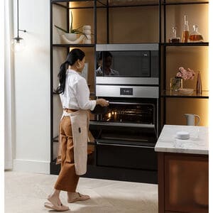 Cafe Minimal Series 30 in. 10 cu. ft. Smart Top Control Electric Double Wall Oven with True European Convection - Platinum Glass, Platinum Glass, hires