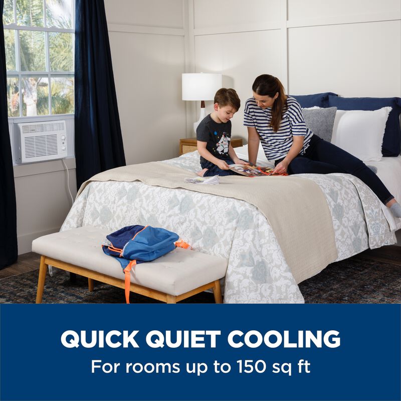 GE 5,050 BTU 115V Window Air Conditioner with 2 Fan Speeds - White, , hires