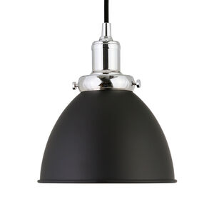 Hudson & Canal Madison 8 in. Pendant with Polished Nickel Fixture - Blackened Bronze Shade, , hires