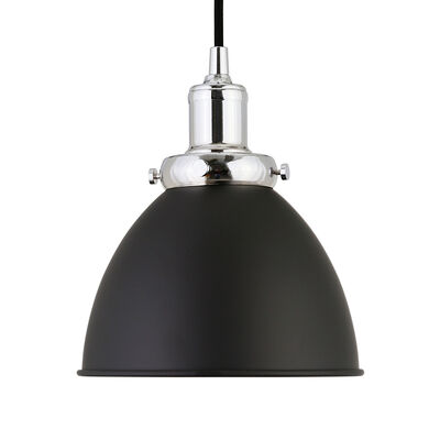Hudson & Canal Madison 8 in. Pendant with Polished Nickel Fixture - Blackened Bronze Shade | PD0427