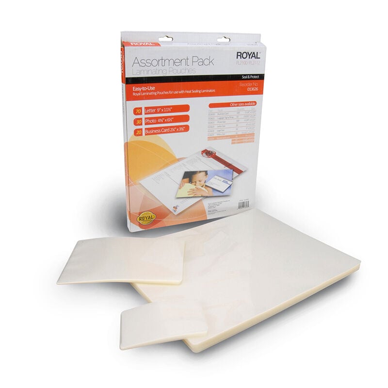 Royal Assorted Laminating Pouches, , hires