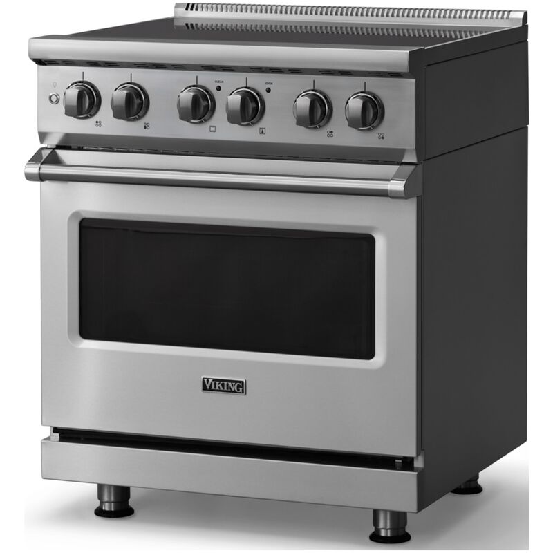 Viking 5 Series 30 in. 4.7 cu. ft. True European Convection Electric Range with 4 Induction Burners - Stainless Steel, , hires