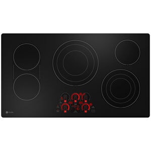 GE Profile 36 in. 5-Burner Smart Electric Cooktop with Simmer Burner & Power Burner - Black, , hires