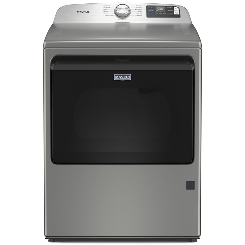 Maytag Pet Pro 27 in. 7.4 cu. ft. Smart Gas Dryer with Sensor Dry, Sanitize & Steam Cycle - Classic SIlver, Classic Silver, hires