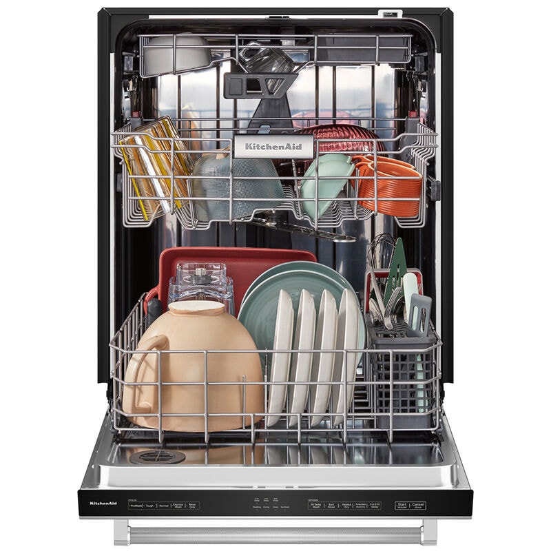 KitchenAid 24 in. Top Control Dishwasher with 41 dBa Sound Level & 3rd-Rack - Black Stainless, Black Stainless, hires