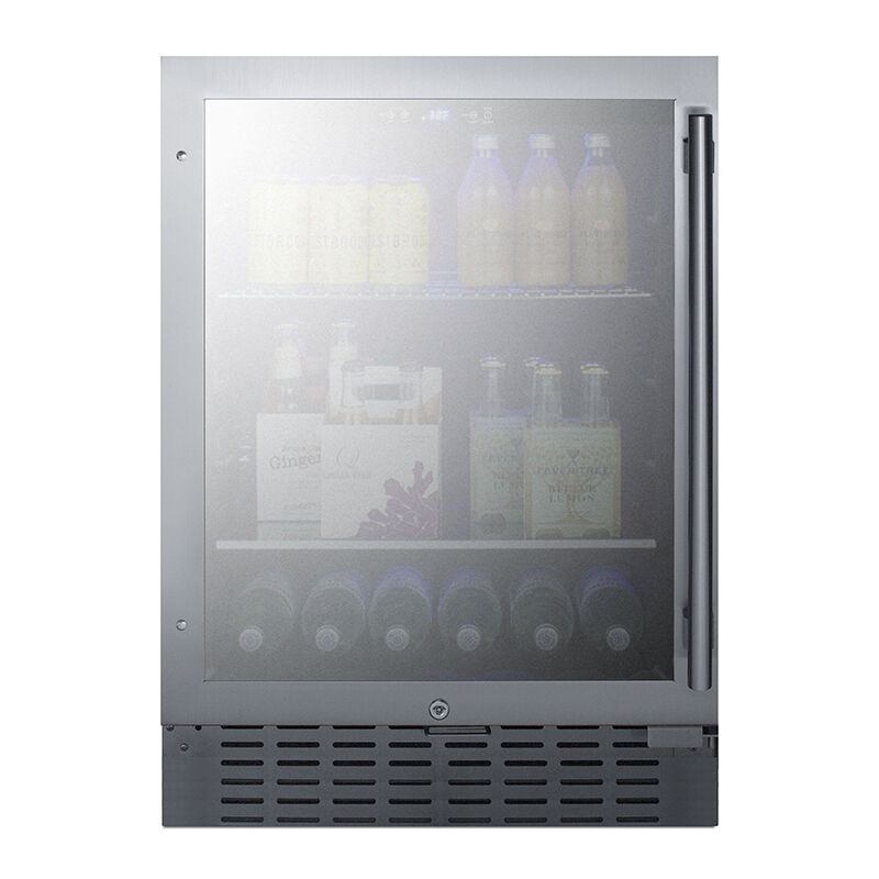 Summit Commercial 24 in. 4.2 cu. ft. Built-In/Freestanding Beverage Center with Adjustable Shelves & Digital Control Left Hinged - Stainless Steel, , hires
