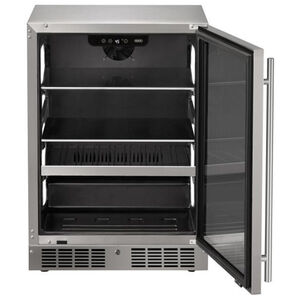 Marvel Essential Collection 24 in. Built-In/Freestanding 5.1 cu. ft. Compact Beverage Center with Adjustable Shelves & Digital Control - Stainless Steel, , hires