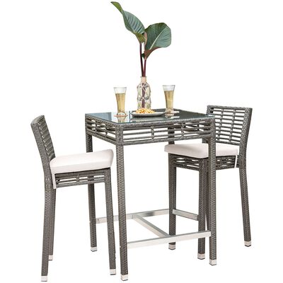 Panama Jack Panama Jack Graphite 3-Piece Pub Set with Cushions - Gray | PJO1601GRY3P