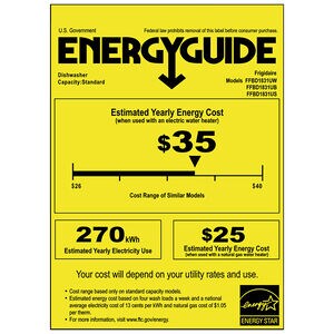 Frigidaire 18 in. Front Control Dishwasher with 52 dBa Sound Level & Pocket - Stainless Steel, Stainless Steel, hires