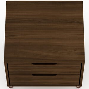 Manhattan Comfort Rockefeller Mid-Century Modern 2-Drawer Nightstand - Brown, Brown, hires