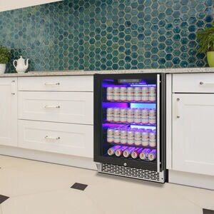 Vinotemp 24 in. Built-In/Freestanding 5.3 cu. ft. Compact Beverage Centers with Adjustable Shelves & Digital Control - Black, , hires