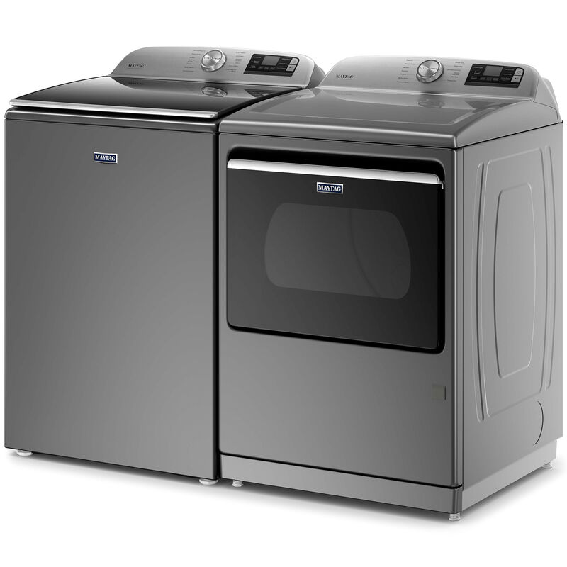 Maytag 27 in. 5.2 cu. ft. Smart Top Load Washer with Agitator & Extra Power Button - Metallic Slate, Metallic Slate, hires