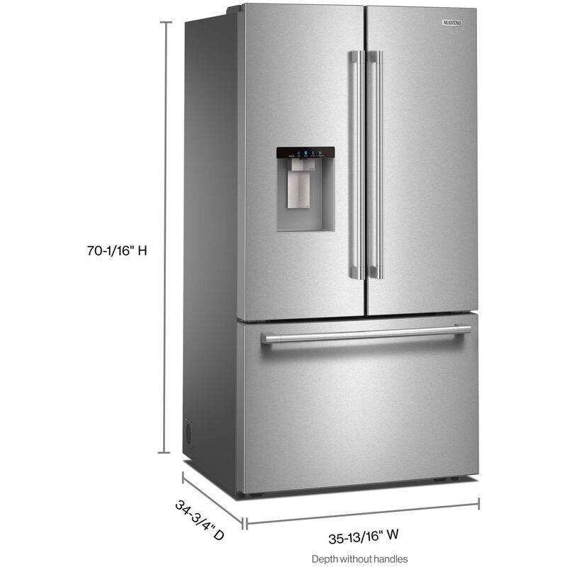 Maytag 36 in. 29.6 cu. ft. French Door Refrigerator with Ice & Water Dispenser - Fingerprint Resistant Stainless Steel, , hires