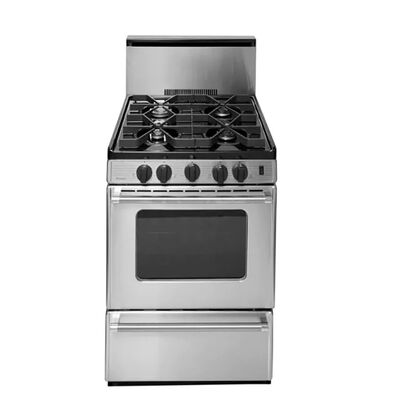 Premier Pro Series 24 in. 3.0 cu. ft. Oven Freestanding Gas Range with 4 Sealed Burners - Stainless Steel | P24S3202PS
