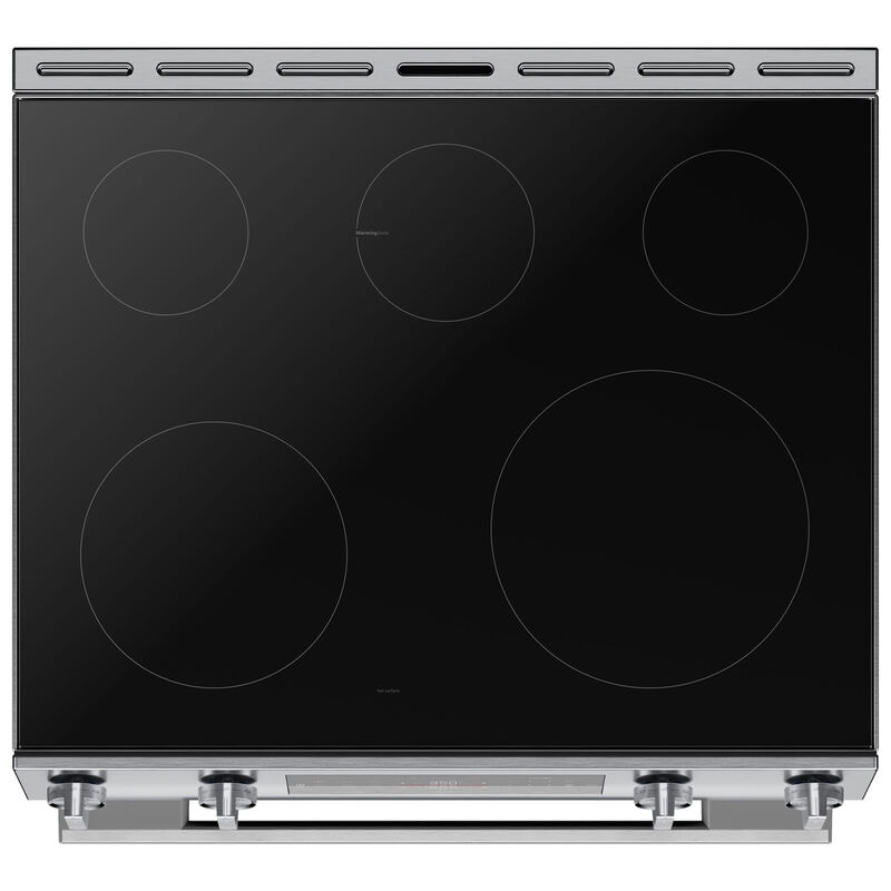 Bosch 100 Series 30 in. 5.8 cu. ft. Air Fry Standard Convection Slide-In Electric Range with Smoothtop Burners - Stainless Steel, , hires