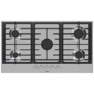Bosch 300 Series 36 in. 5-Burner Natural Gas Cooktop with Simmer Burner & Power Burner - Stainless Steel, , hires