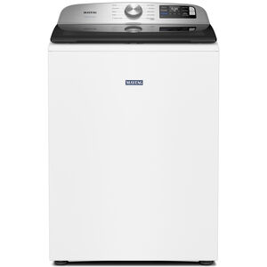 Maytag 27 in. 5.2 cu. ft. Smart Top Load Washer with Agitator & Extra Power - White, White, hires