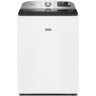 Maytag 27 in. 5.2 cu. ft. Smart Top Load Washer with Agitator & Extra Power - White | MTW6205RW