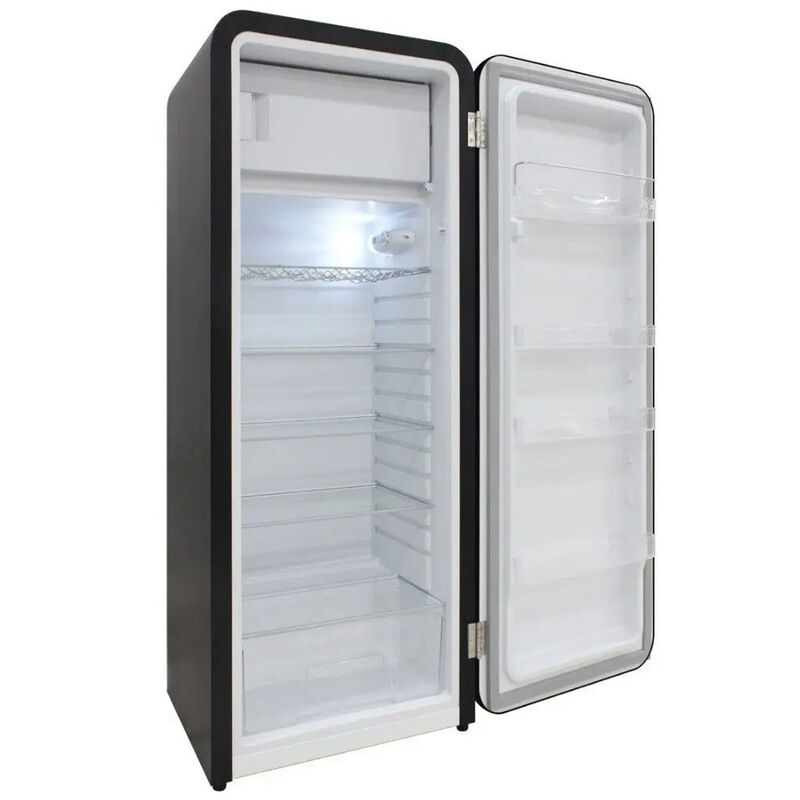 Brama Retro 24 in. 9.9 cu. ft. Top Freezer Refrigerator Black, Black, hires