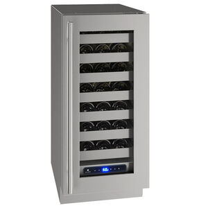 U-Line 5 Class Series 15 in. Undercounter Built-In/Freestanding Wine Cooler with Single Zone & 28 Bottle Capacity - Stainless Steel, , hires