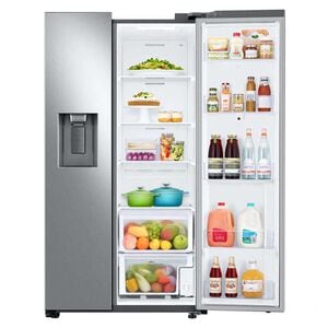 Samsung Family Hub Series36 in. 26.7 cu. ft. Smart Side by Side Refrigerator with Ice & Water Dispenser - Stainless Steel, Stainless Steel, hires