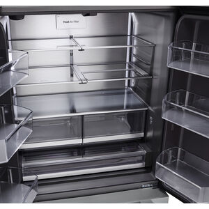 LG Studio 36 in. 26.5 cu. ft. Smart Counter Depth French Door Refrigerator with Internal Water Dispenser - PrintProof Stainless Steel, PrintProof Stainless Steel, hires