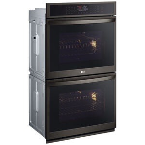 LG 30 in. 9.4 cu. ft. Electric Smart Double Wall Oven with Standard Convection & Self Clean - PrintProof Black Stainless Steel, , hires