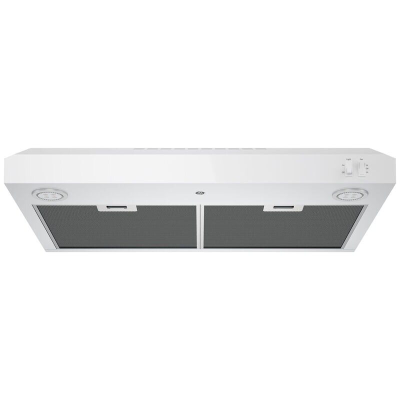 GE 30 in. Convertible Standard Style Range Hood with 270 CFM, 2 Fan Speeds & 2 LED Lights - White, , hires