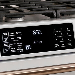 Cafe 30 in. 6.7 cu. ft. Smart Air Fry True European Convection Double Oven Slide-In Gas Range with 6 Sealed Burners & Griddle - Stainless Steel, Stainless Steel, hires