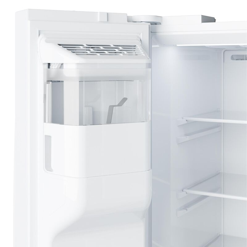 GE 36 in. 27.9 cu. ft. Side-by-Side Refrigerator with Ice & Water Dispenser - White, White, hires