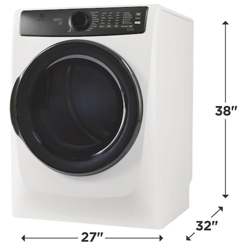 Electrolux 700 Series 27 in. 8.0 cu. ft. Stackable Electric Dryer with LuxCare Dry, Sensor Dry, Sanitize & Perfect Steam Cycle - Matte White, , hires