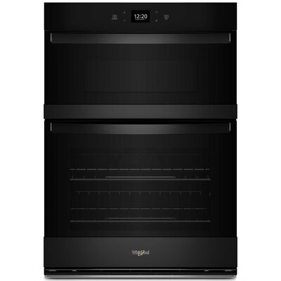 Whirlpool 27 in. 5.7 cu. ft. Electric Smart Oven/Microwave Combo Wall Oven with Standard Convection & Self Clean - Black | WOEC5027LB