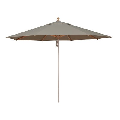 SimplyShade Ibiza 11' Octagon Wood/Aluminum Market Umbrella in Sunbrella Fabric - Cast Silver | SSUWA811SS33