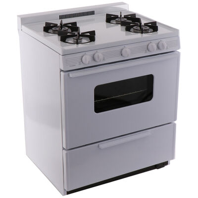 Premier 30 in. 3.9 cu. ft. Oven Freestanding Gas Range with 4 Sealed Burners - White | BMK5X0OP