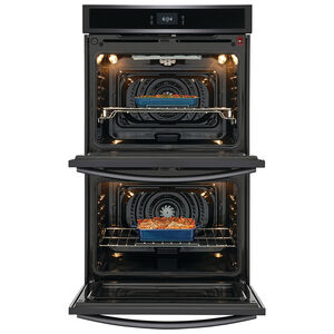 Frigidaire Gallery 30 in. 10.6 cu. ft. Top Control SteamElectric Double Wall Oven with True European Convection - Black Stainless, Black Stainless, hires