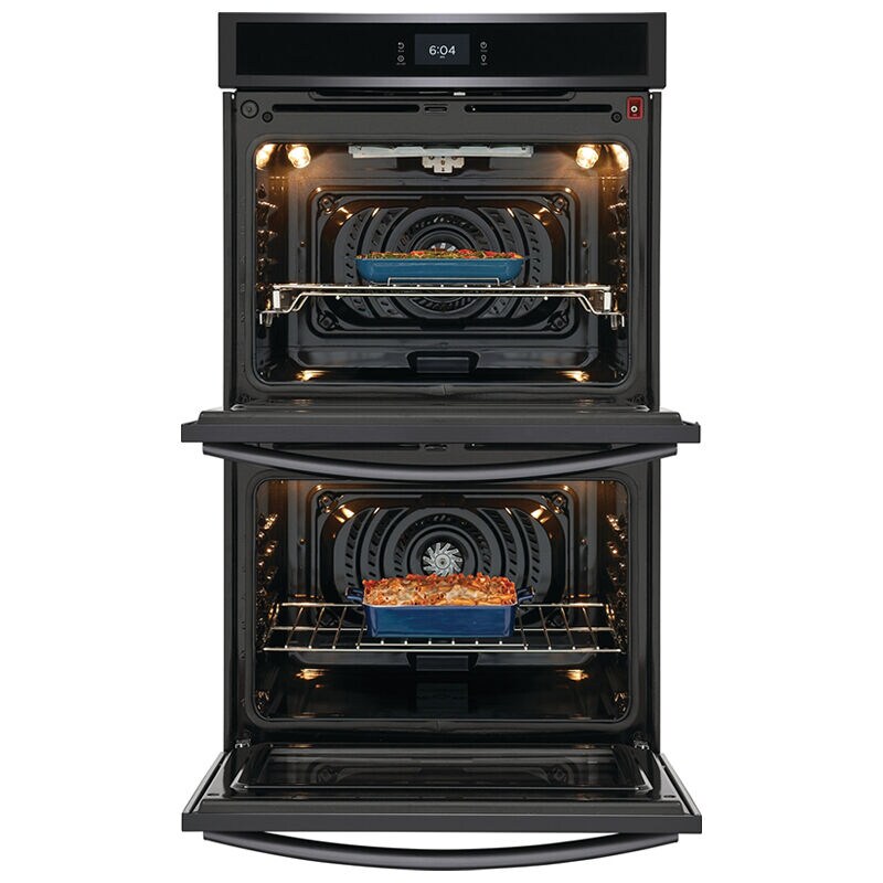 Frigidaire Gallery 30 in. 10.6 cu. ft. Top Control SteamElectric Double Wall Oven with True European Convection - Black Stainless, Black Stainless, hires